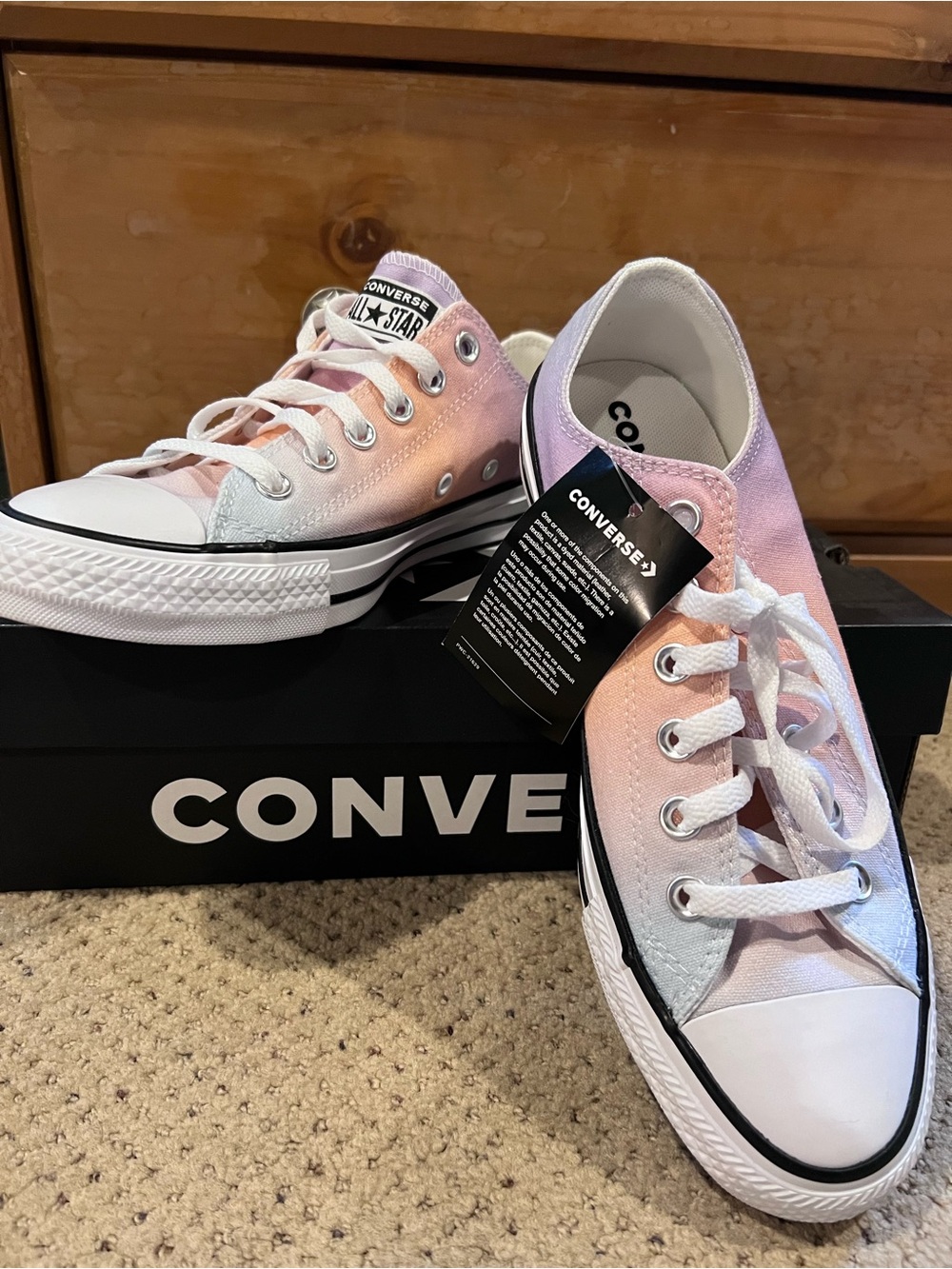 Converse Women's Low Top Sneakers - Pink Blue Lavender Gradient - Picture 7 of 8